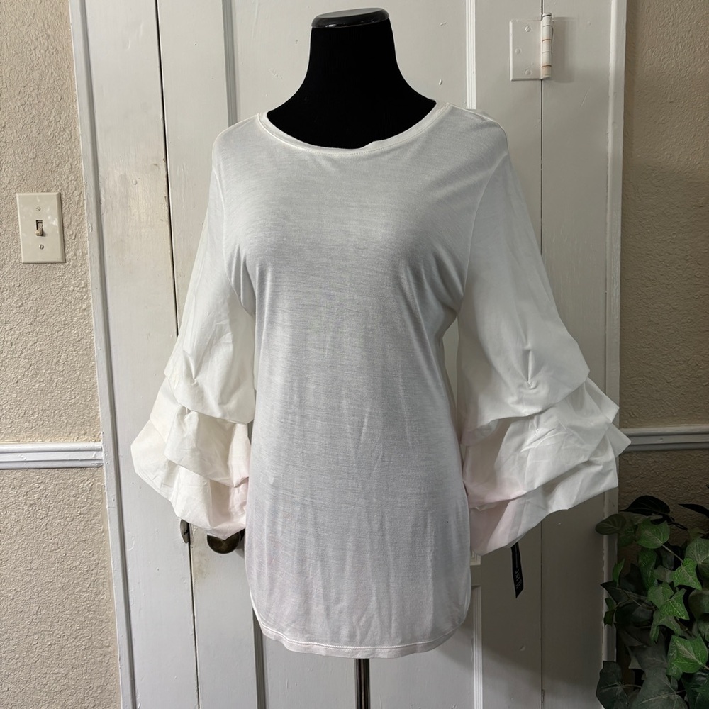 INC Night Rider Puffed Layered Sleeves Blouse